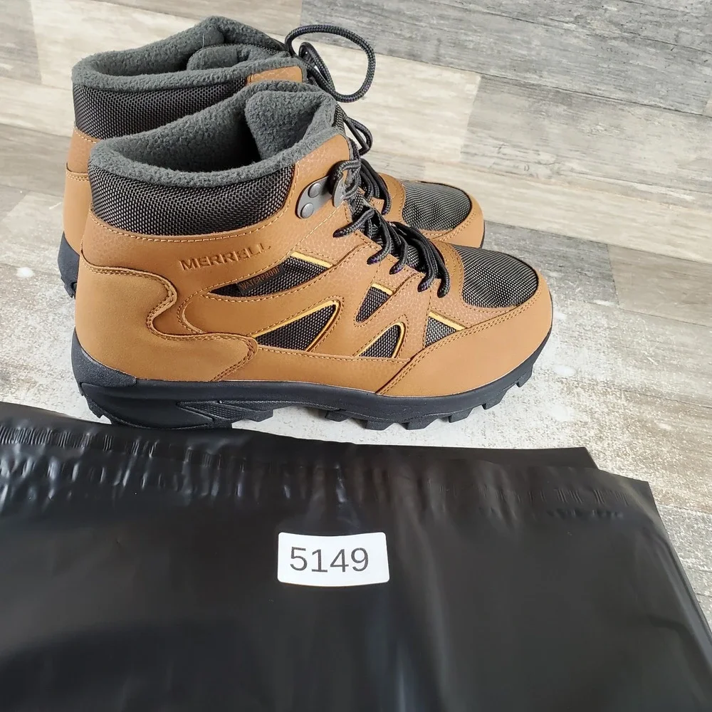 Merrell Moab Speed 2 Peak Waterproof Mens Hiking Boots Sz 7 M Tan Olive Outdoor
